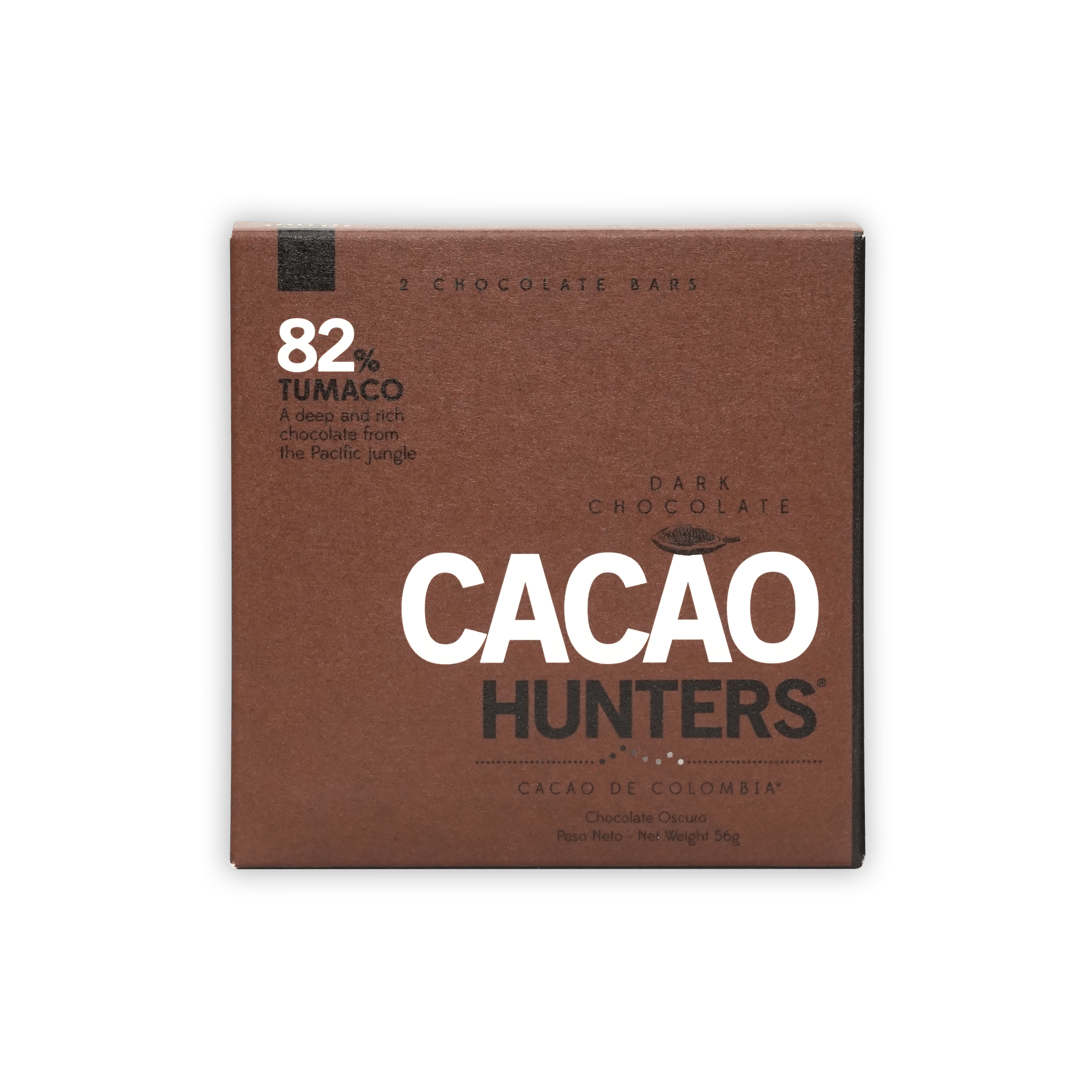 Organic Cacao Hunters Tumaco 82% Dark Chocolate Bar - Premium Single-Origin Colombian Cocoa for Baking, Gifts & Healthy Snacking