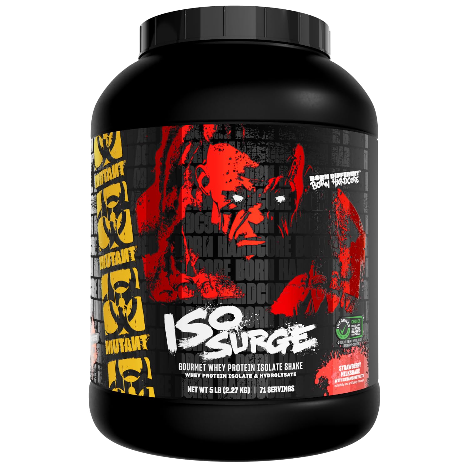 Mutant ISO Surge Whey Protein Isolate Powder - Fast Muscle Recovery & Growth, 5 lb Strawberry Milkshake for Post-Workout, Bulking & Strength Training