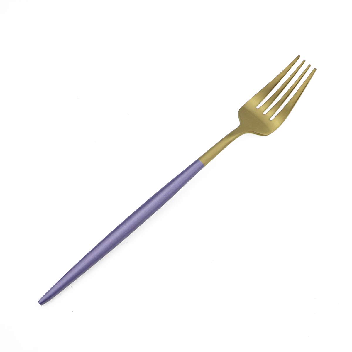 Gugrida 5-Piece Purple Gold Flatware Set - 18/10 Stainless Steel Cutlery with Matte Purple Handle (Fork, Spoon, Knife) - Elegant Dinnerware for Home, Camping & Travel - Durable Silverware for Everyday Use & Outdoor Adventures