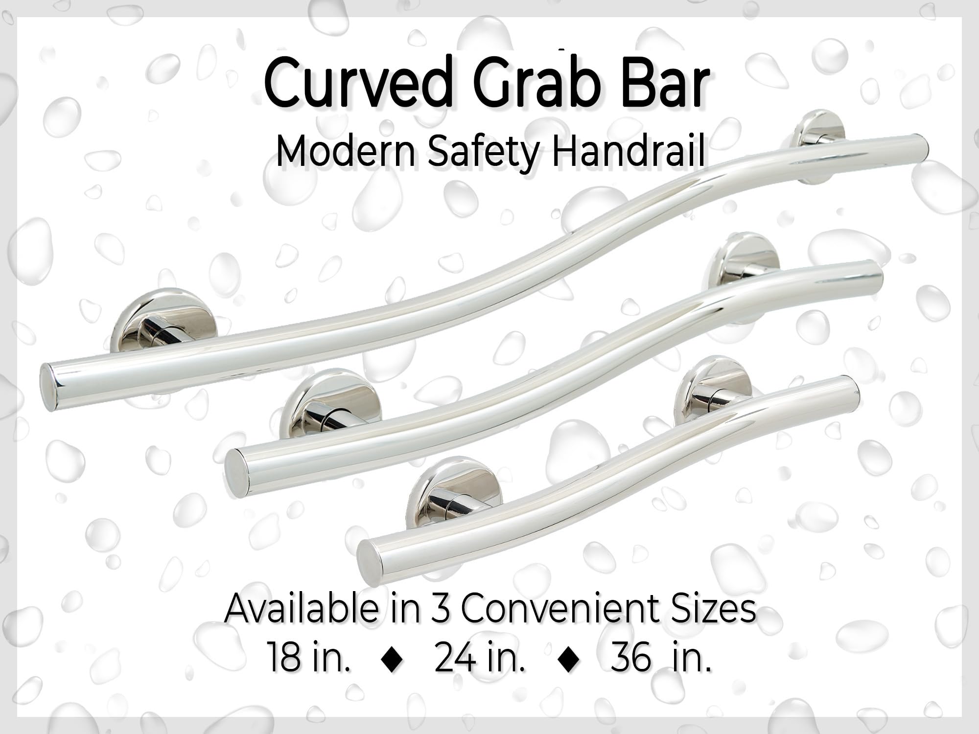 Stainless Steel Grab Bar for Shower, Bathtub, Toilet & Stairs - 36