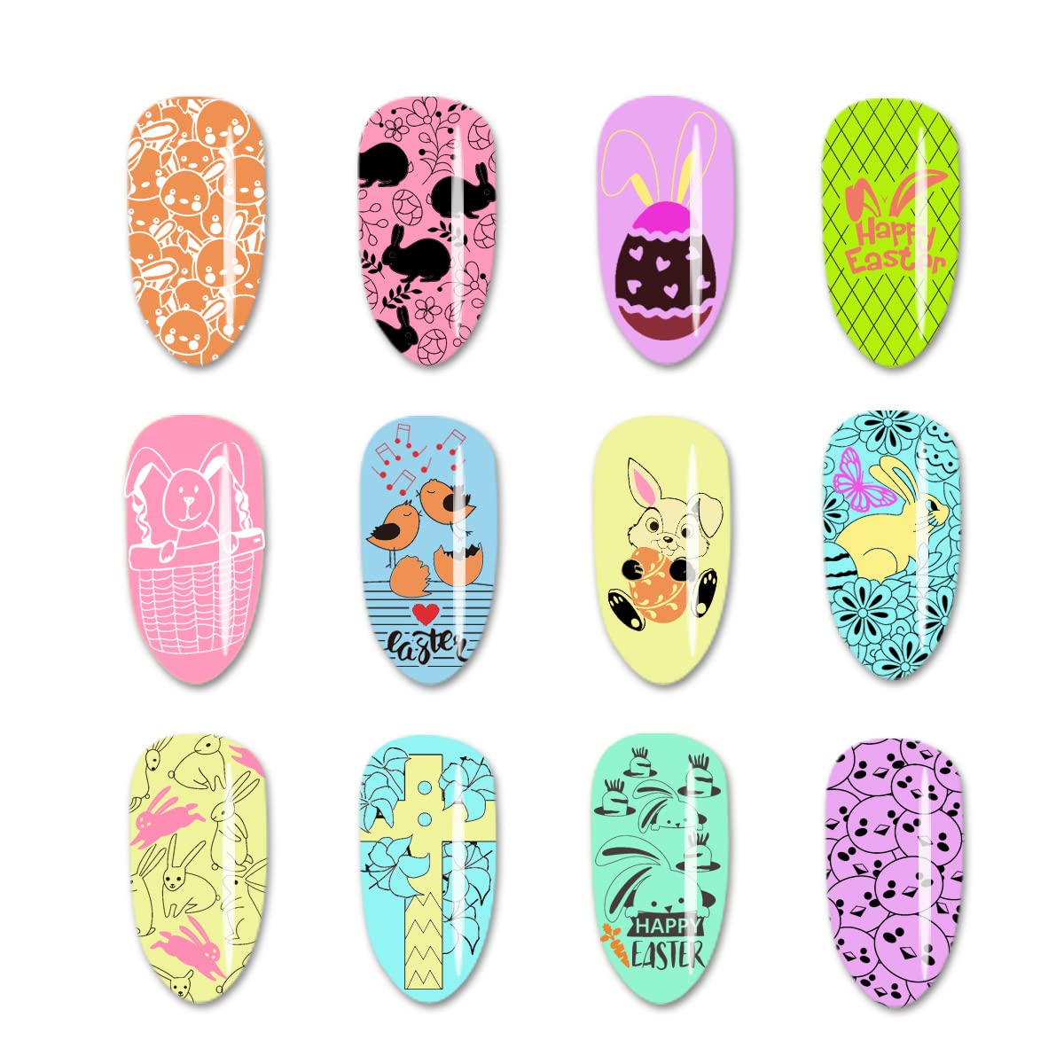 Easter Nail Stamping Plate Set - Bunny & Chick Designs for Nail Art - DIY Easter Egg Manicure Decorations - Perfect for Spring Nail Art and Holiday Party Looks (1PC)