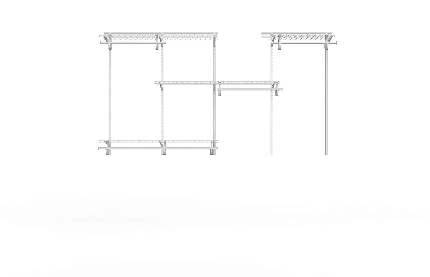 ClosetMaid Adjustable Wire Closet Organizer System 5-8 Feet with Shelves & Clothes Rods - Durable Steel Closet Storage Solution for Bedroom, Walk-in Closet & Home Organization (White)