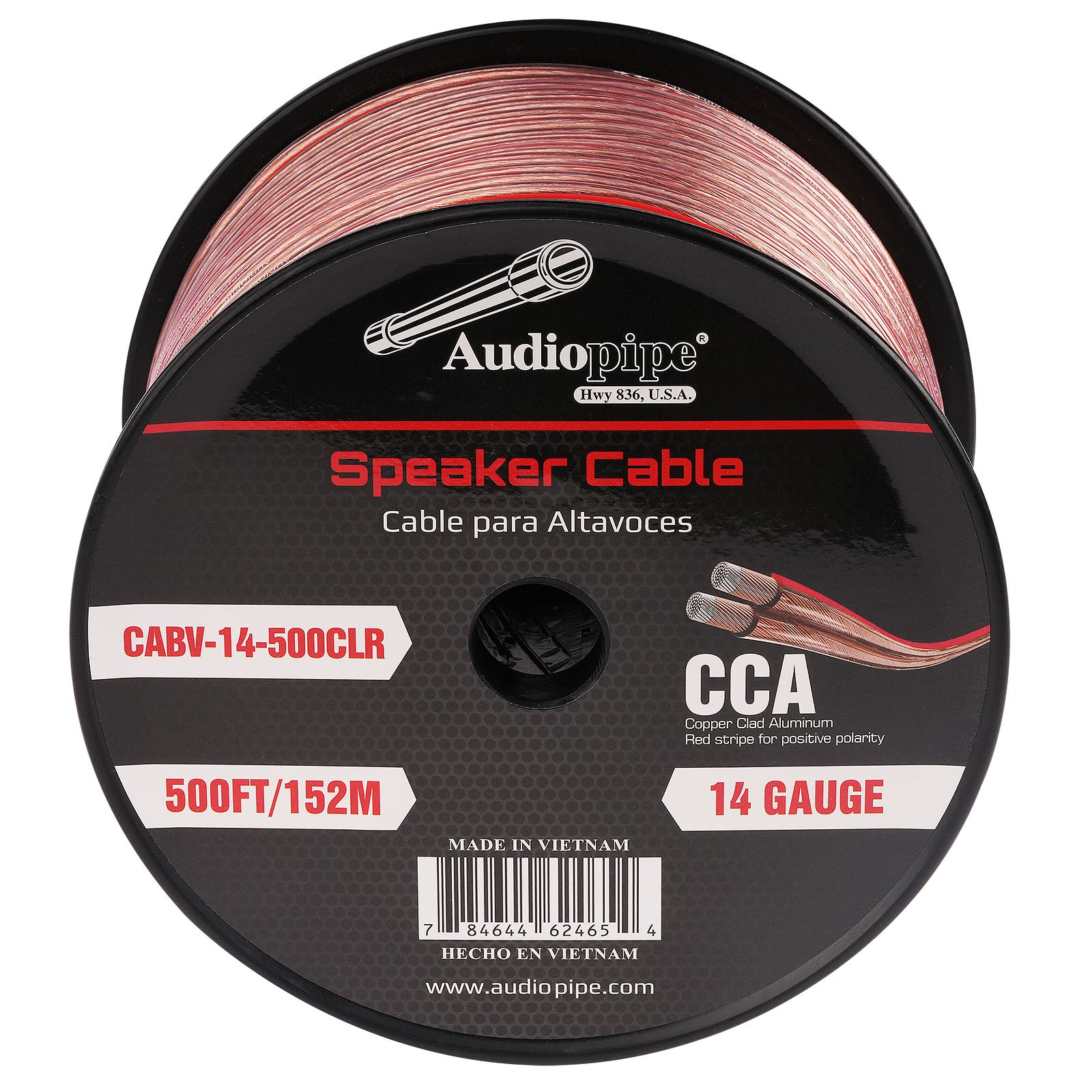 500FT 14AWG Speaker Cable - High Performance Oxygen-Free Copper Wire for Home Theater & Pro Audio Systems (CABV 14 500CLR) - Perfect for Surround Sound, DJ Equipment, and Studio Installations