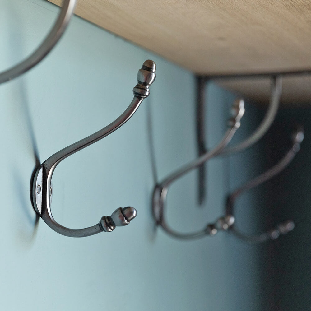 Natural Iron Double Coat Hook - Heavy Duty Wall Hooks for Hanging Coats, Hats & Bags | Perfect for Entryway, Closet & Mudroom Organization