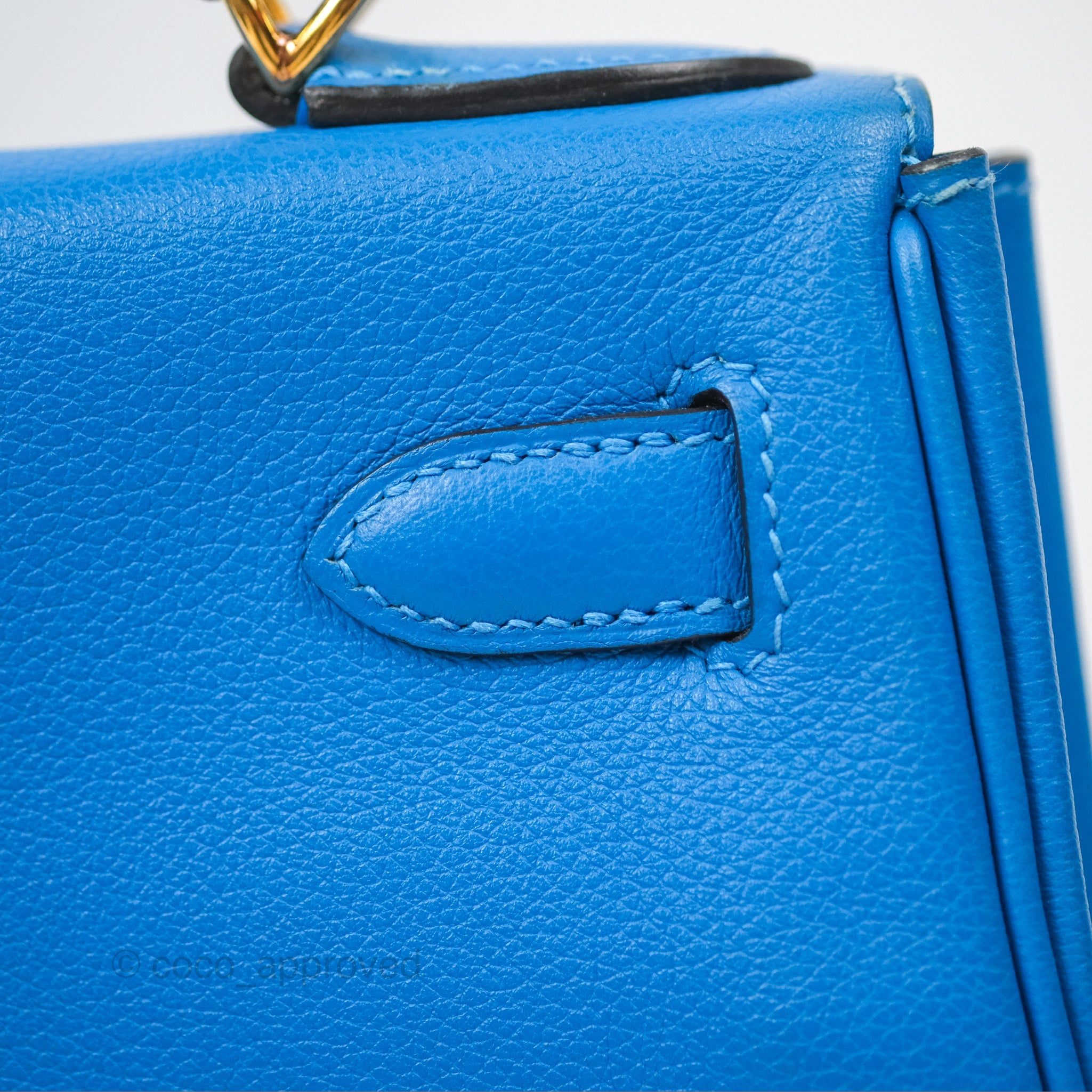 Authentic Hermès Retourne Kelly 28 Handbag in Blue Evercolor Leather with Gold Hardware - Luxury Designer Bag for Women, Perfect for Work, Travel & Special Occasions