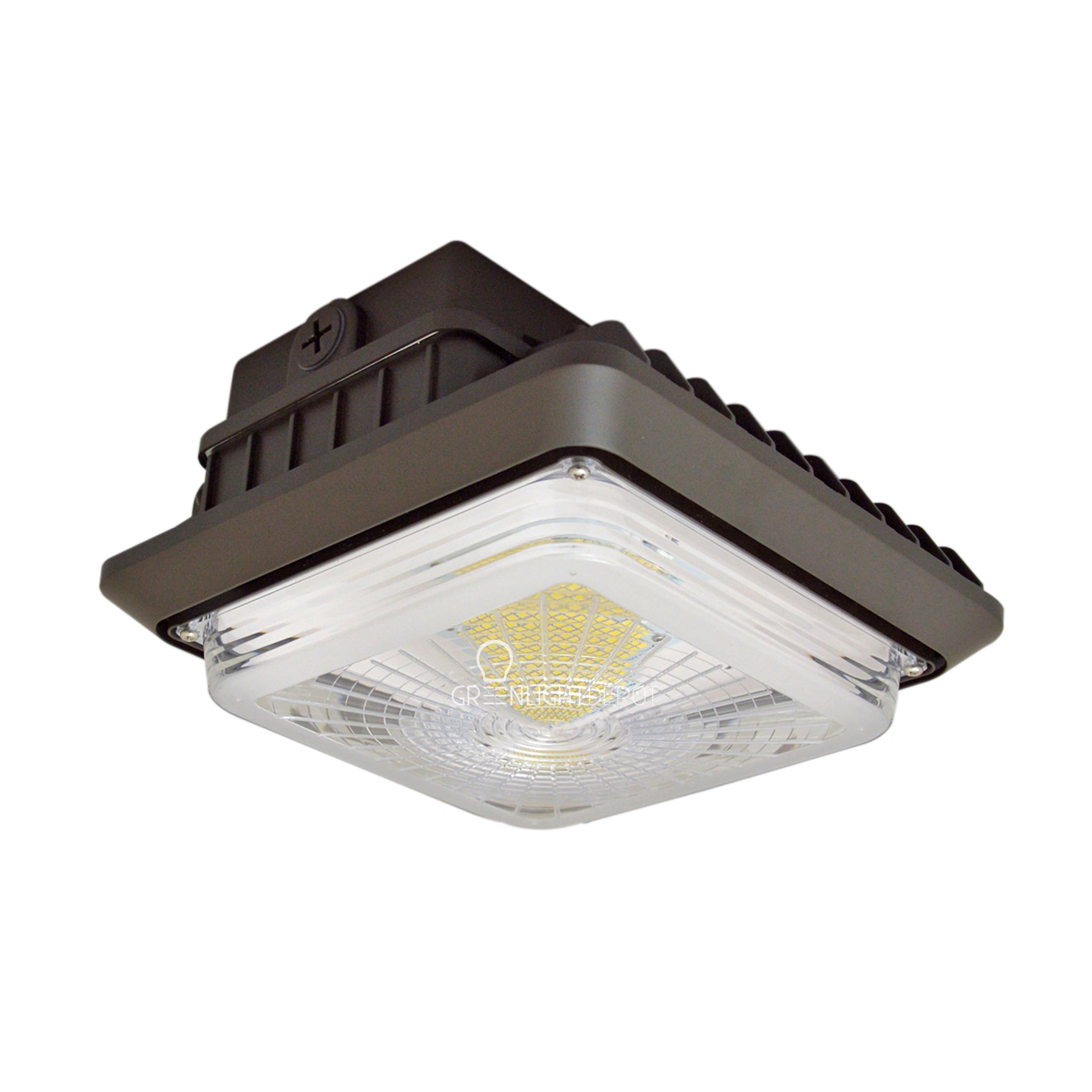 55W LED Canopy Light - Outdoor Parking Garage Lighting - CCT Tunable (3000K/4000K/5000K) - Brown - UL & DLC Certified - Perfect for Gas Stations, Warehouses & Commercial Buildings