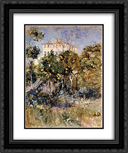 Berthe Morisot Orange Trees Villa Art Print - 20x24 Black Ornate Framed Museum Quality Double Matted Painting - Perfect for Living Room, Bedroom or Office Wall Decor