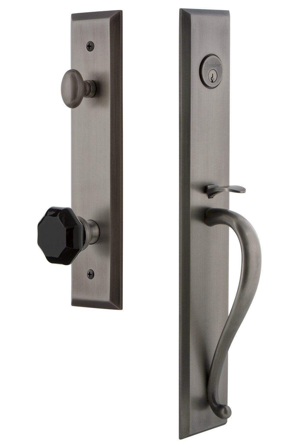 Grandeur Hardware Fifth Avenue Cabinet Plate with S Grip and Lyon Knob - Premium Cabinet Hardware for Kitchen & Bathroom Remodeling