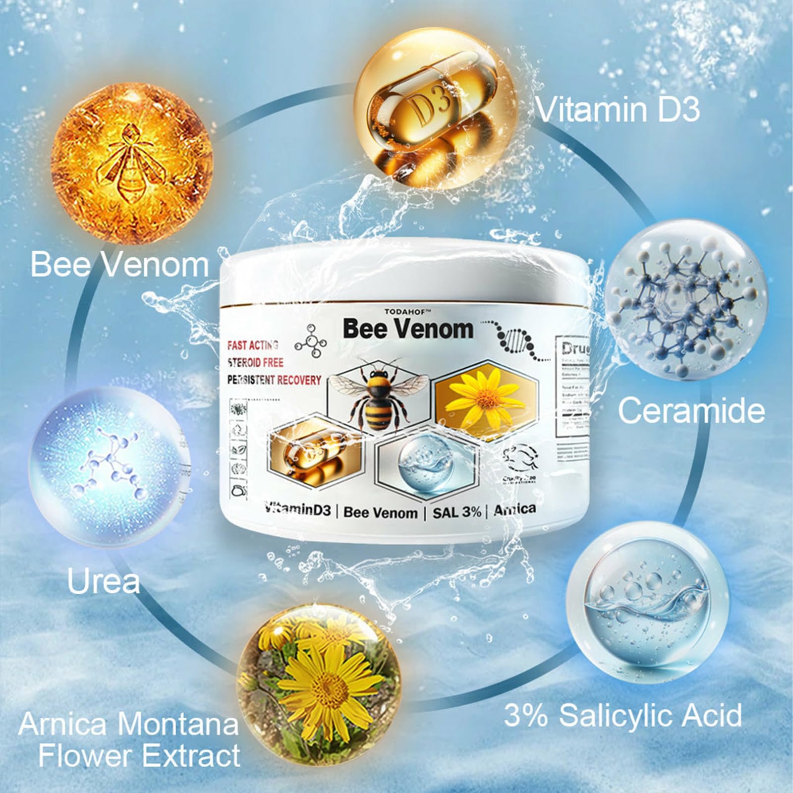 Professional Bee Venom Face & Body Cream - Skin Repair & Smoothing Treatment - 1 Fl Oz - Perfect for Acne, Wrinkles & Dry Skin Relief