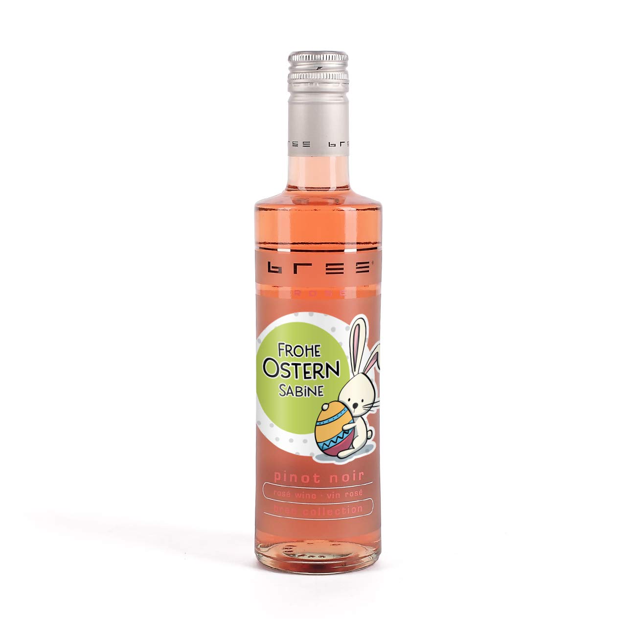 Herz & Heim® Personalized Rose Wine in Small Bottle (1 x 0.25L) - Elegant Easter Gift with Custom Name Label - Perfect for Celebrations, Romantic Dinners & Holiday Gifting