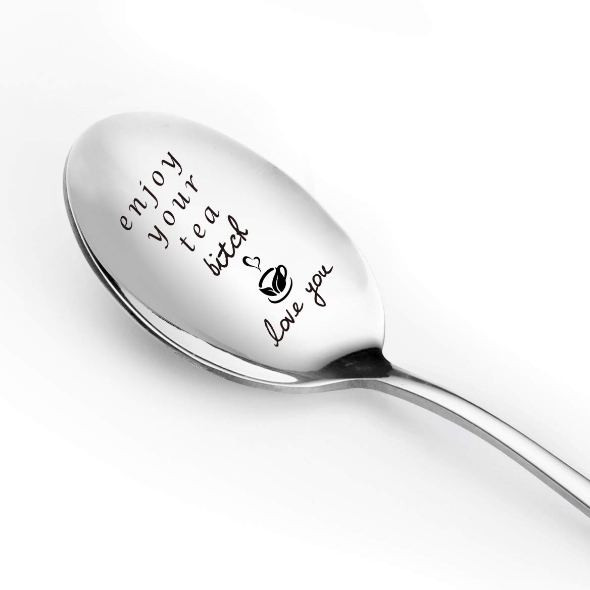 Best Funny Tea Spoon for Women - Engraved Stainless Steel Teaspoon for Tea Lovers - Cute Gift for Sister, Best Friend or Girl - Perfect for Tea Parties, Coffee Stations & as Birthday/Valentine's/Christmas Presents - Ideal for Afternoon Tea, Bridal Showers & Gift Exchanges