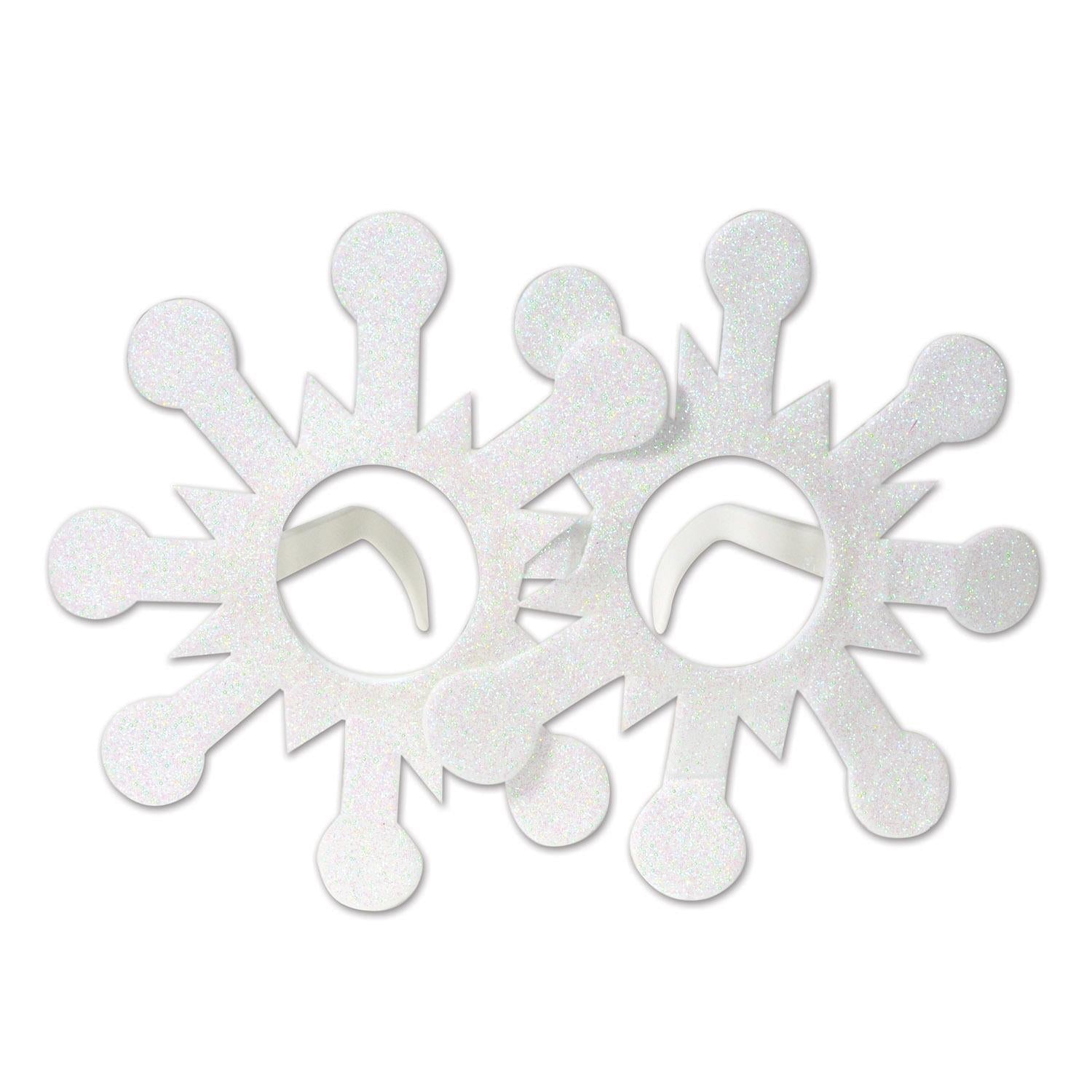 12 Pack Beistle Christmas Glittered Snowflake Glasses - Festive Holiday Party Cups for Christmas Decorations, Winter Celebrations & New Year's Eve Parties