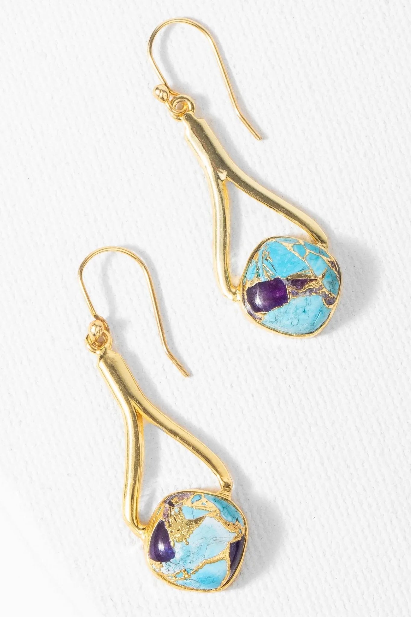 Mojave Turquoise Dangle Earrings for Women - Handmade Southwest Style Jewelry - Perfect for Boho Fashion & Special Occasions