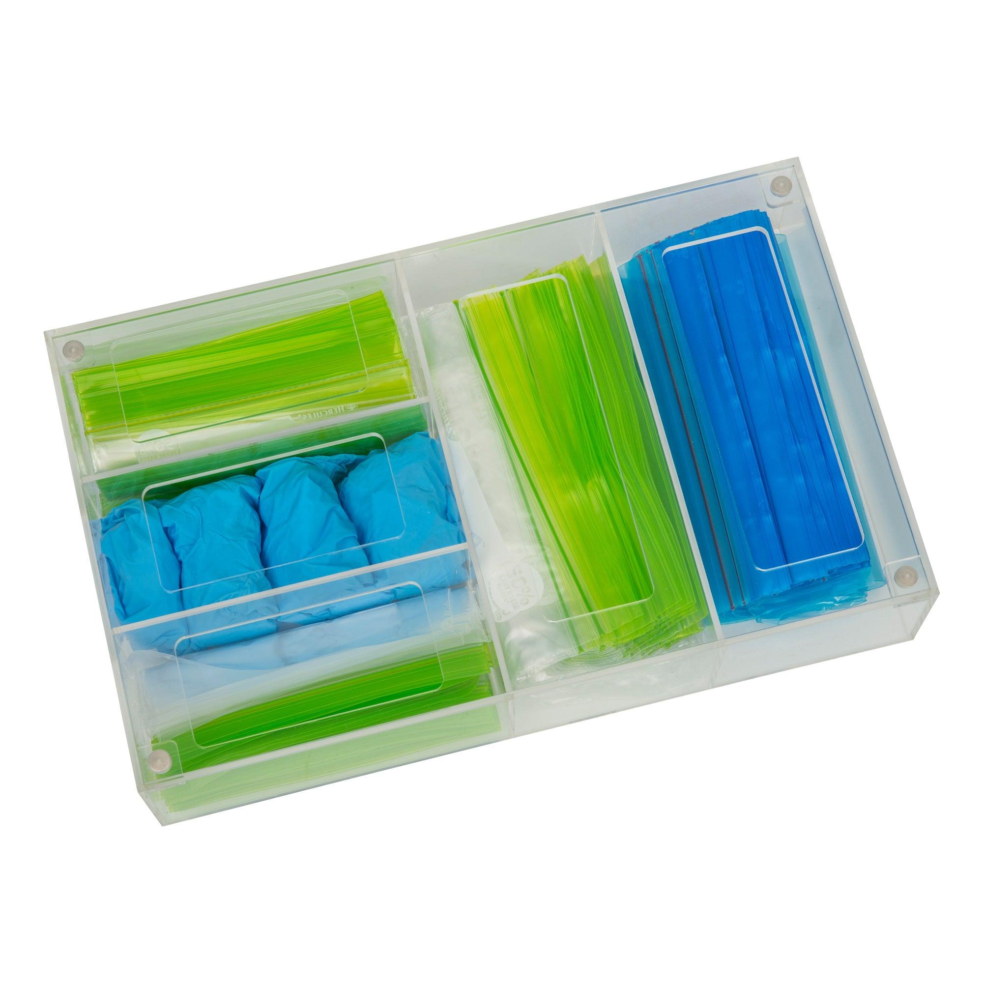 Clear Acrylic Sandwich Bag Organizer - Stackable Food Storage Container for Kitchen, Pantry & Lunch Box Organization - Perfect for Meal Prep & On-the-Go Snacks
