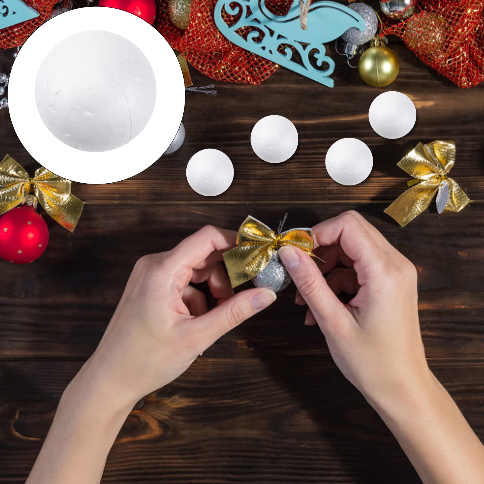 100pcs 1.57 Inch White Foam Balls - Polystyrene Craft Balls for DIY Christmas Snowballs, Wedding Decorations, Party Supplies - Perfect for Holiday Crafts, Ornaments, and Centerpieces