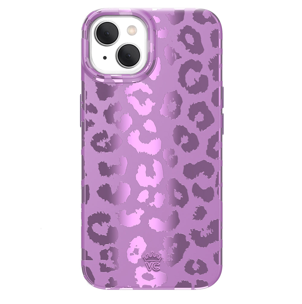 Amethyst Leopard Print iPhone Case - Stylish Protective Cover for iPhone 13/14/15 Pro Max - Trendy Fashion Accessory for Women & Girls - Perfect for Everyday Use, Work & Travel