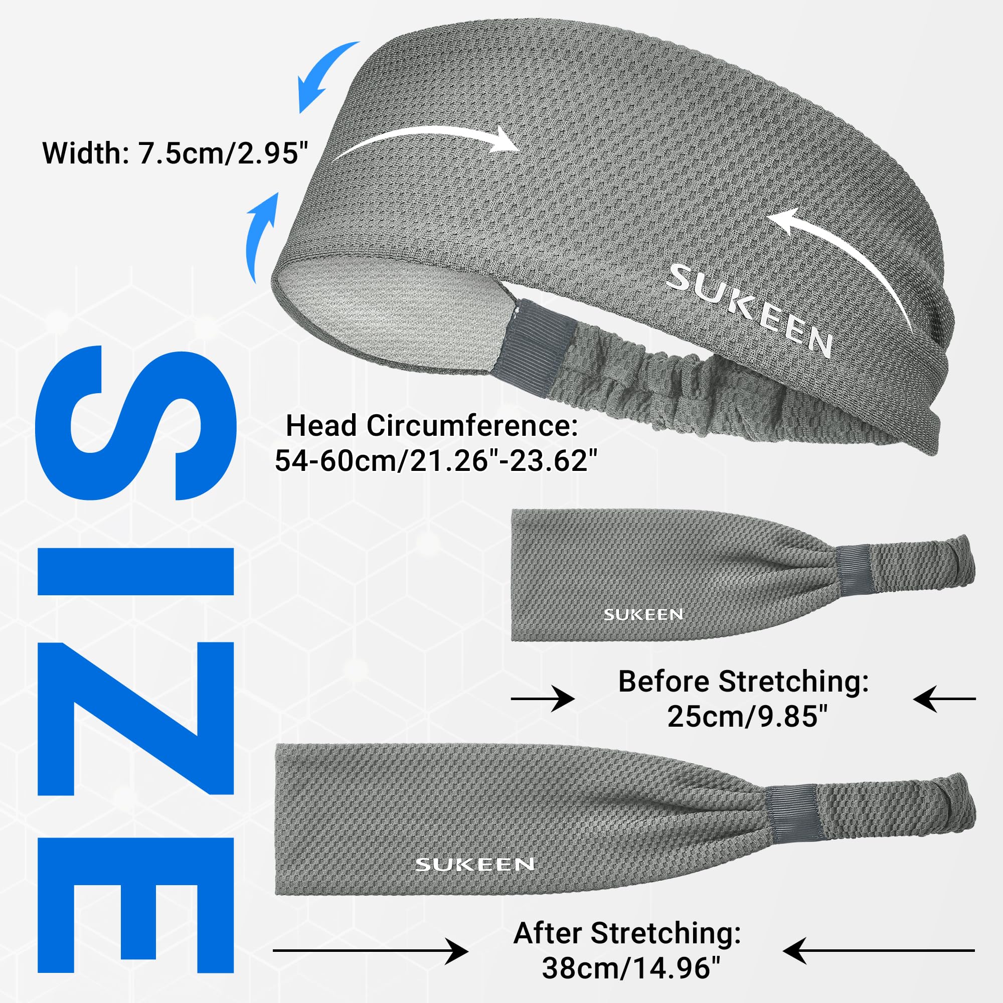 Sukeen Women's Workout Headbands - Moisture Wicking, Non-Slip, Cooling Sweatbands for Running, Yoga, Gym & Sports | Perfect for Active Lifestyles & Sweat Protection