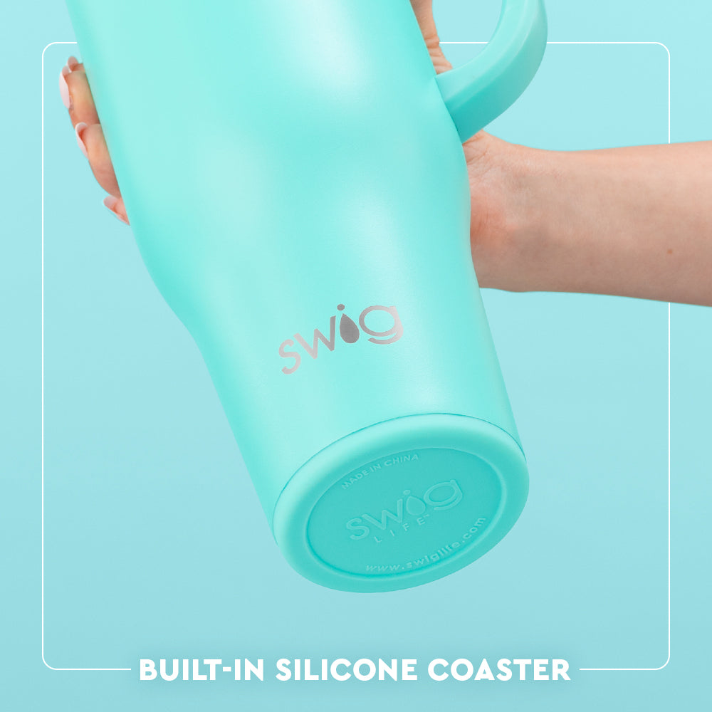 40oz Sea Swirl Mega Mug - Large Insulated Tumbler with Lid & Straw - Perfect for Iced Coffee, Smoothies & Cold Drinks at Home, Office or Travel