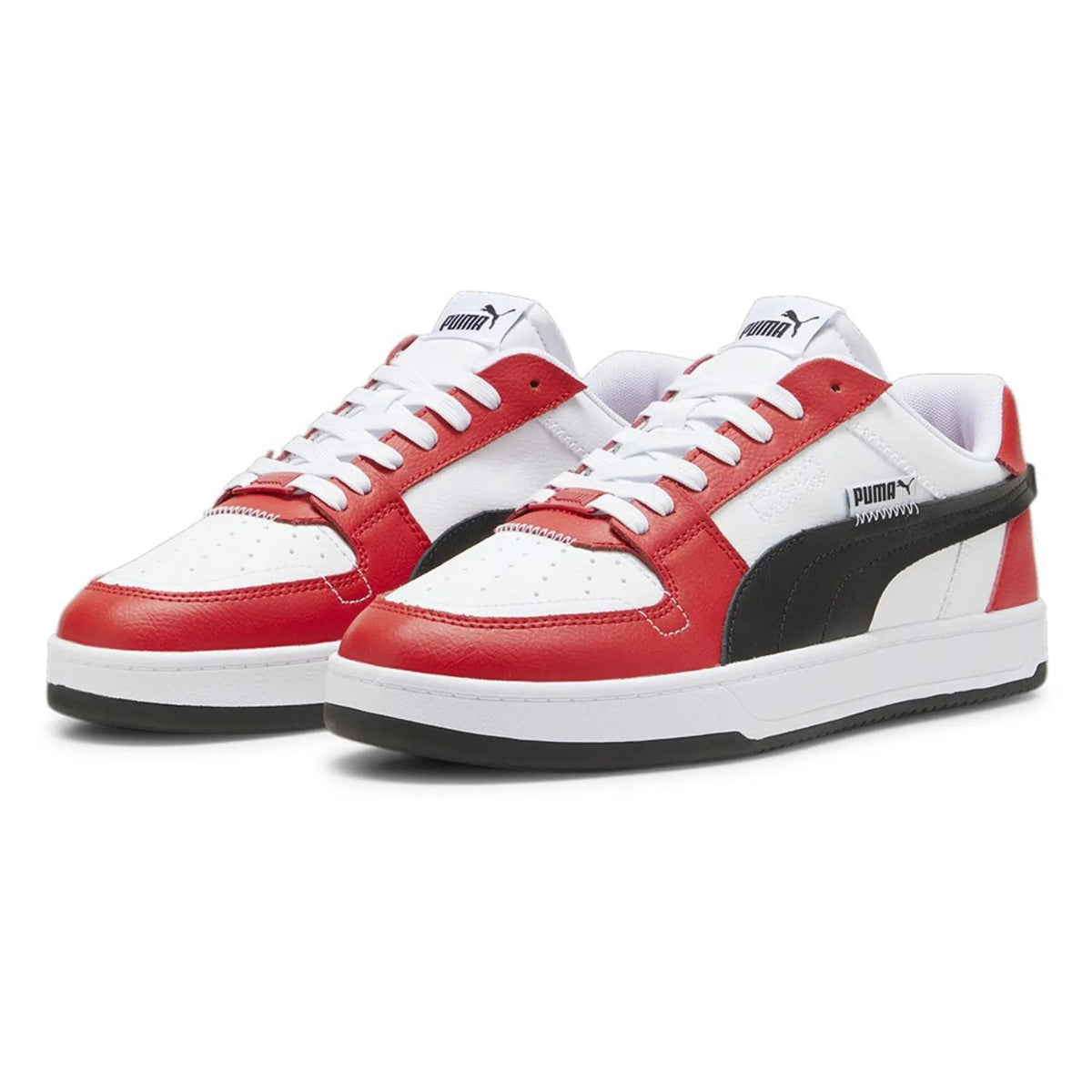 PUMA Men's Caven VTG 2.0 Sneakers - Red, White & Black Running Shoes for Men | Comfortable Athletic Shoes for Jogging, Gym & Casual Wear
