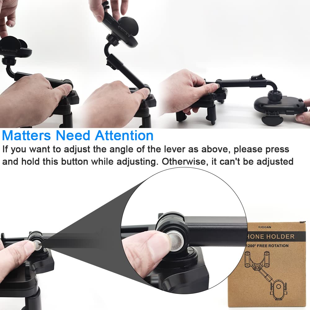 360° Adjustable Universal Car Phone Mount - Multifunctional Rearview Mirror Phone Holder for iPhone, Android & GPS - Perfect for Hands-Free Driving & Navigation