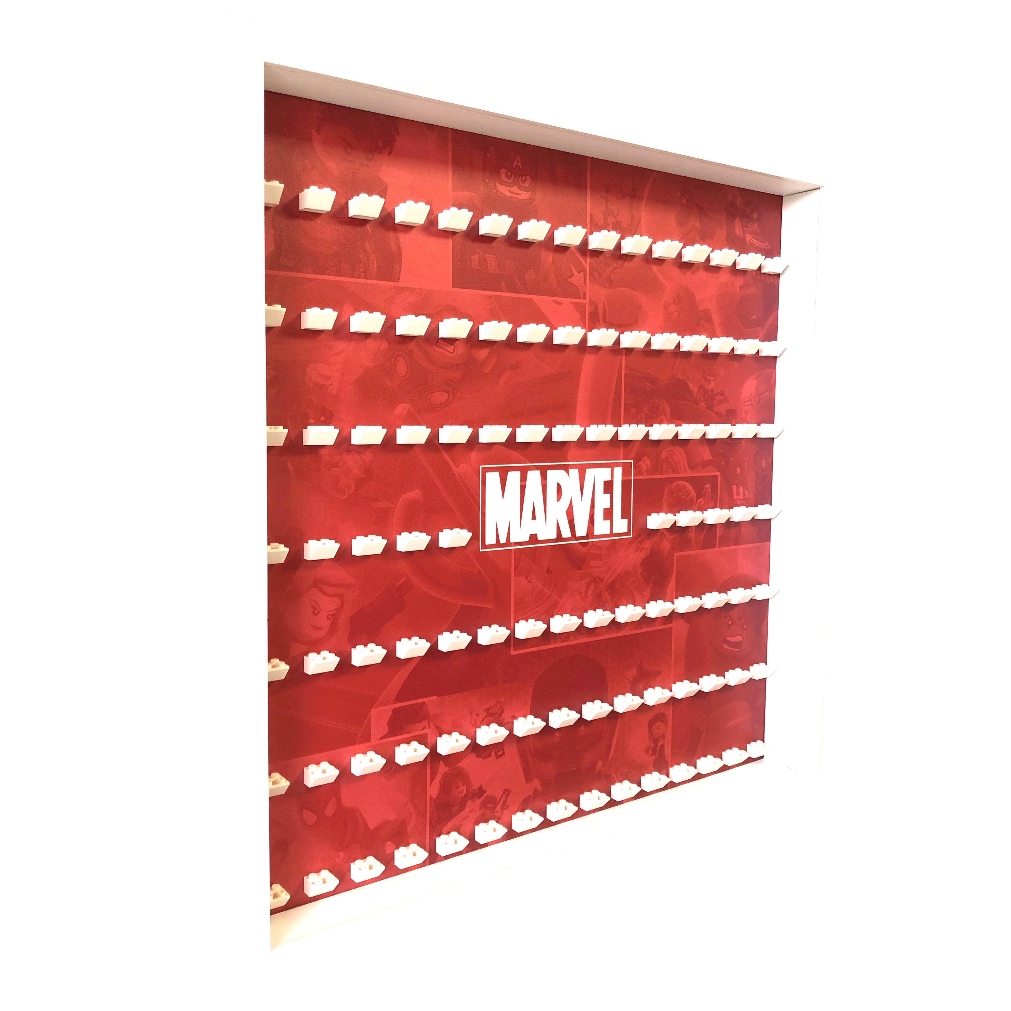 Red Comic Large Frame for Lego® Marvel Super Heroes Minifigures - Display & Protect Your Collectible Action Figures - Perfect for Home Decor, Office Display & Gift Giving