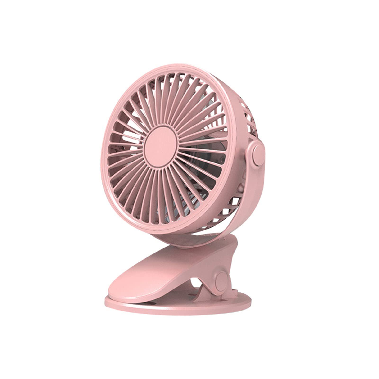 Clip on Fan - 3 Speed Small Desk Fan with Strong Airflow, USB/Battery Powered, 360° Rotation, Ultra Quiet Personal Fan for Office, Dorm, Bedroom, Car & Stroller (Pink) - Perfect for Cooling, Travel & Home Use