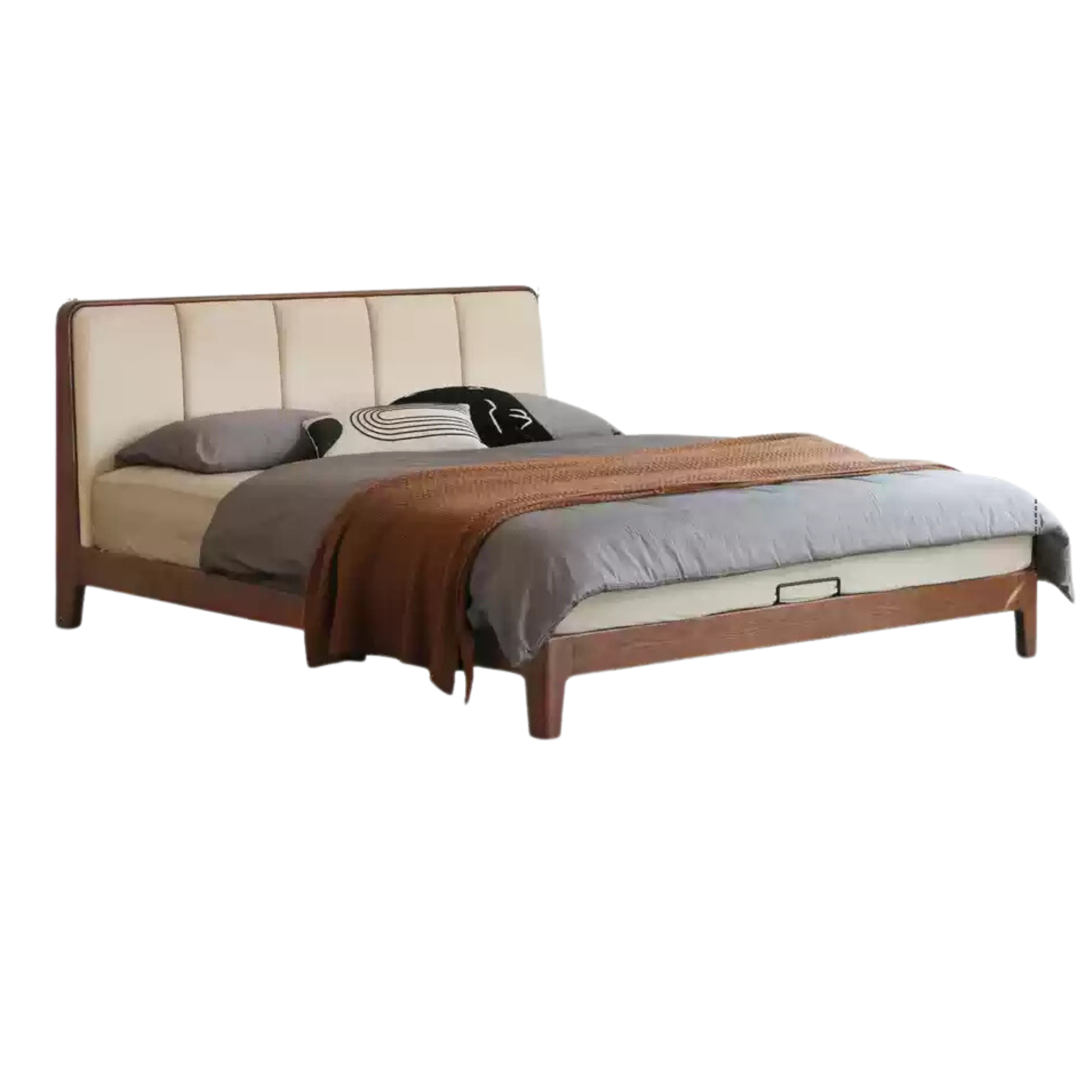 out of stock Walnut Color technical cloth milky white Bed