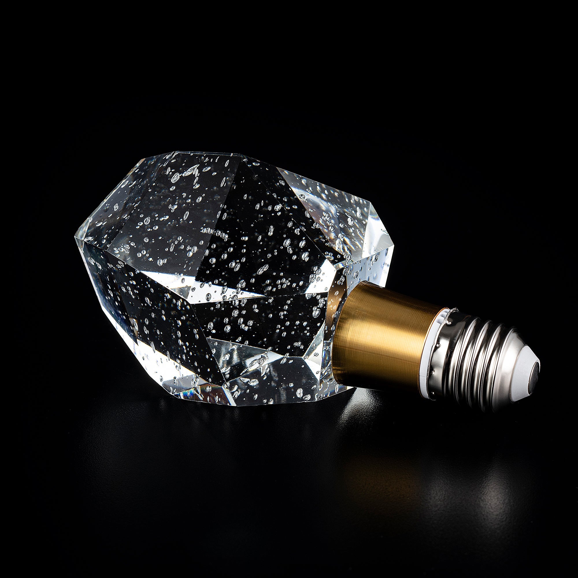 Natural Seeded Geode Crystal LED Light Bulb - Energy Efficient Decorative Lighting for Home, Bedroom, Meditation Room & Spa Decor