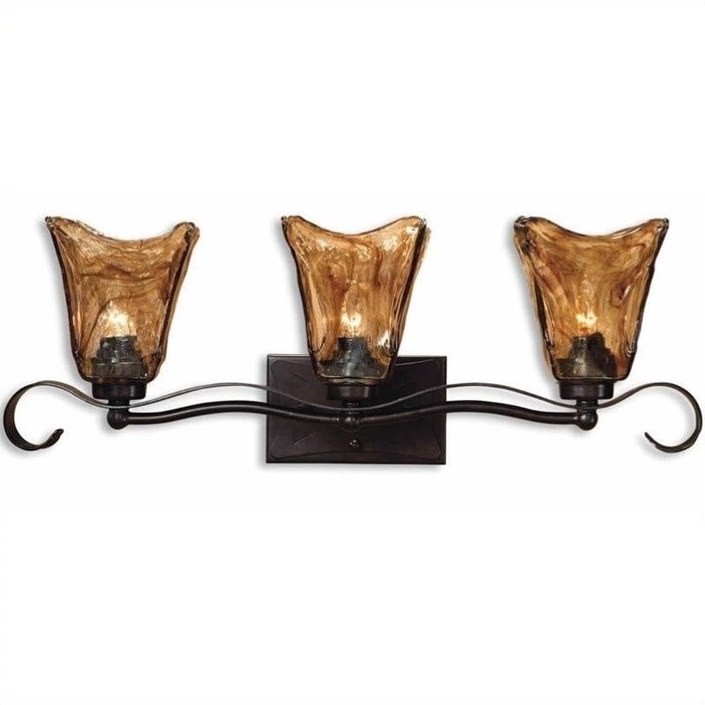 BOWERY HILL Modern 3-Light Vanity Strip in Oil Rubbed Bronze - Perfect for Bathroom Makeup Mirror Lighting & Bedroom Dressing Area