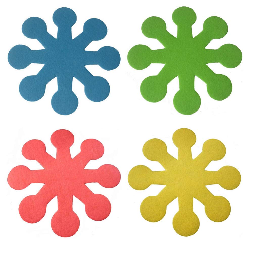 Coherny 4Pcs Easter Flower-Shaped Pot Pan Protectors - Anti-Scratch Silicone Coasters for Hot Dishes, Cups & Table Decor - Perfect for Easter Dining, Kitchen Organization & Home Decor