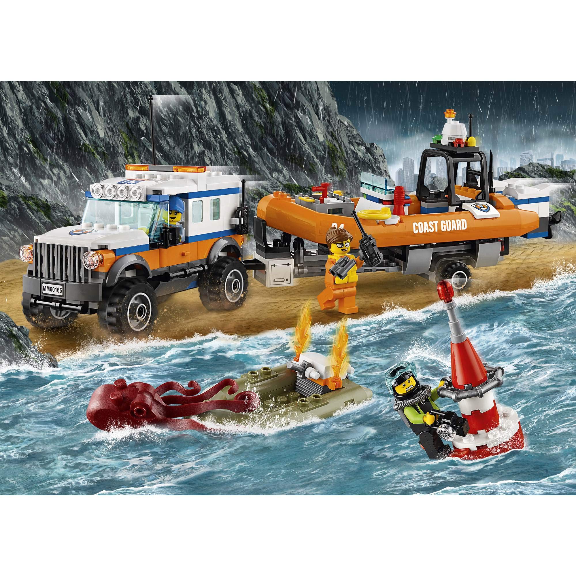 LEGO City Coast Guard 4x4 Response Unit 60165 Building Kit (347 Pieces) - Emergency Rescue Toy Set for Kids Ages 6-12 | Perfect for Creative Play & Gift Giving