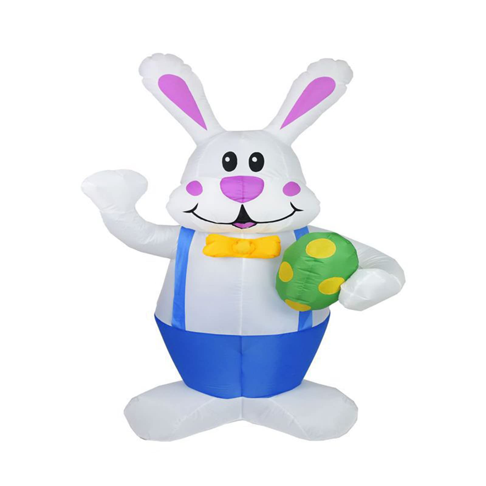 6 Ft LED Easter Bunny Inflatable Yard Decoration - White & Pink Blow Up Bunny for Easter Outdoor Decor | Perfect for Front Lawn, Garden Party & Spring Festival Decorations