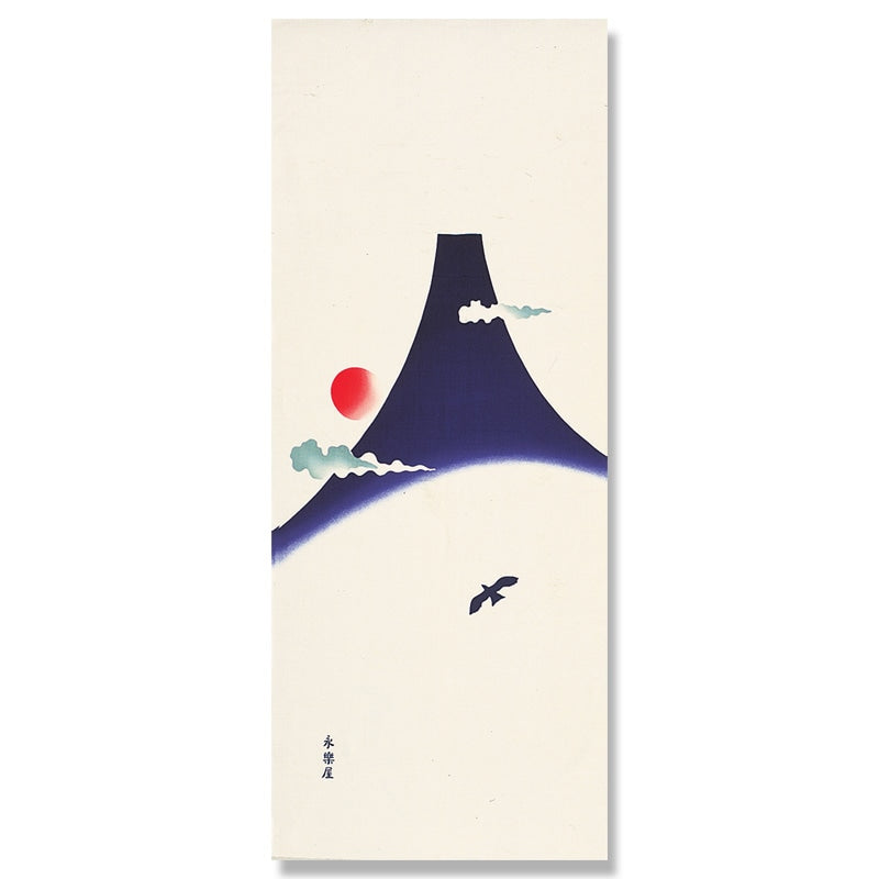 Premium Kyo Yuzen Dyed Tenugui Hand Towel - Traditional Japanese Mt. Fuji Design, Authentic Kyoto Craftsmanship | Perfect for Home Decor, Gift Giving & Cultural Displays