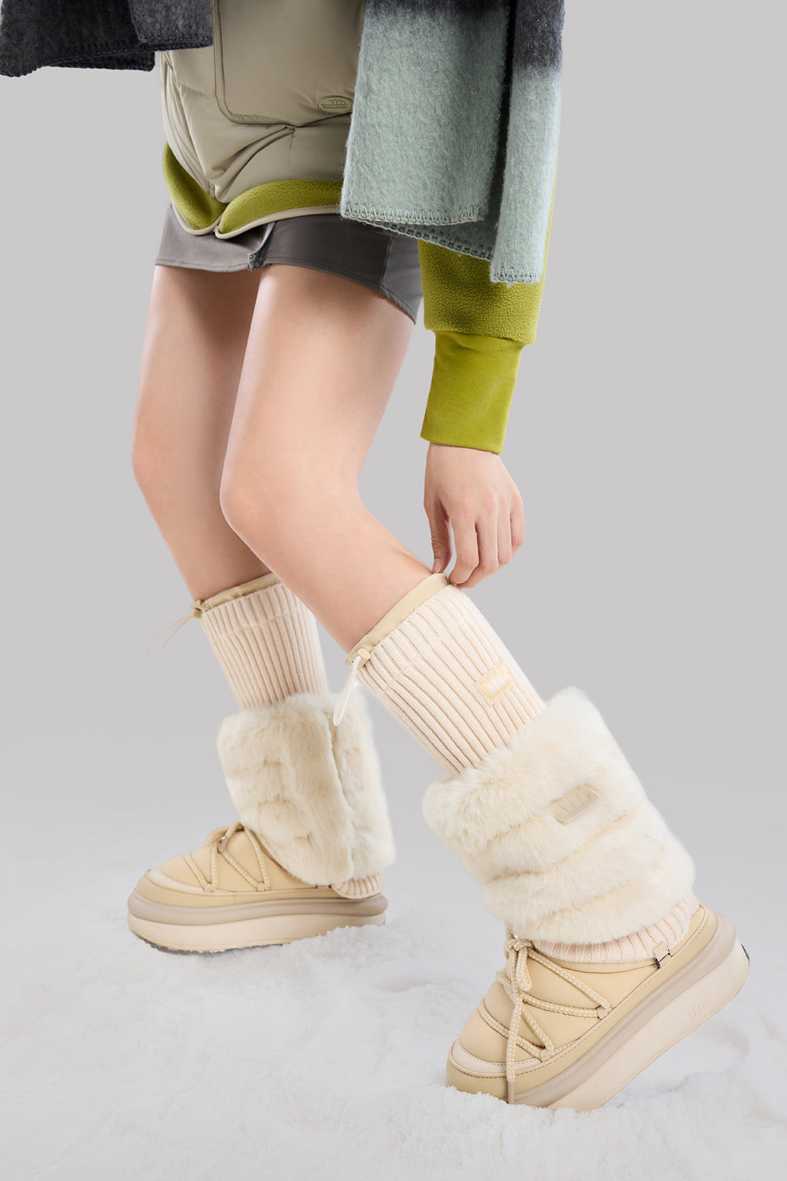 Cozy Women's Fleece Leg Warmers for Winter - Soft & Warm Knit Leggings for Yoga, Running, and Cold Weather Outfits