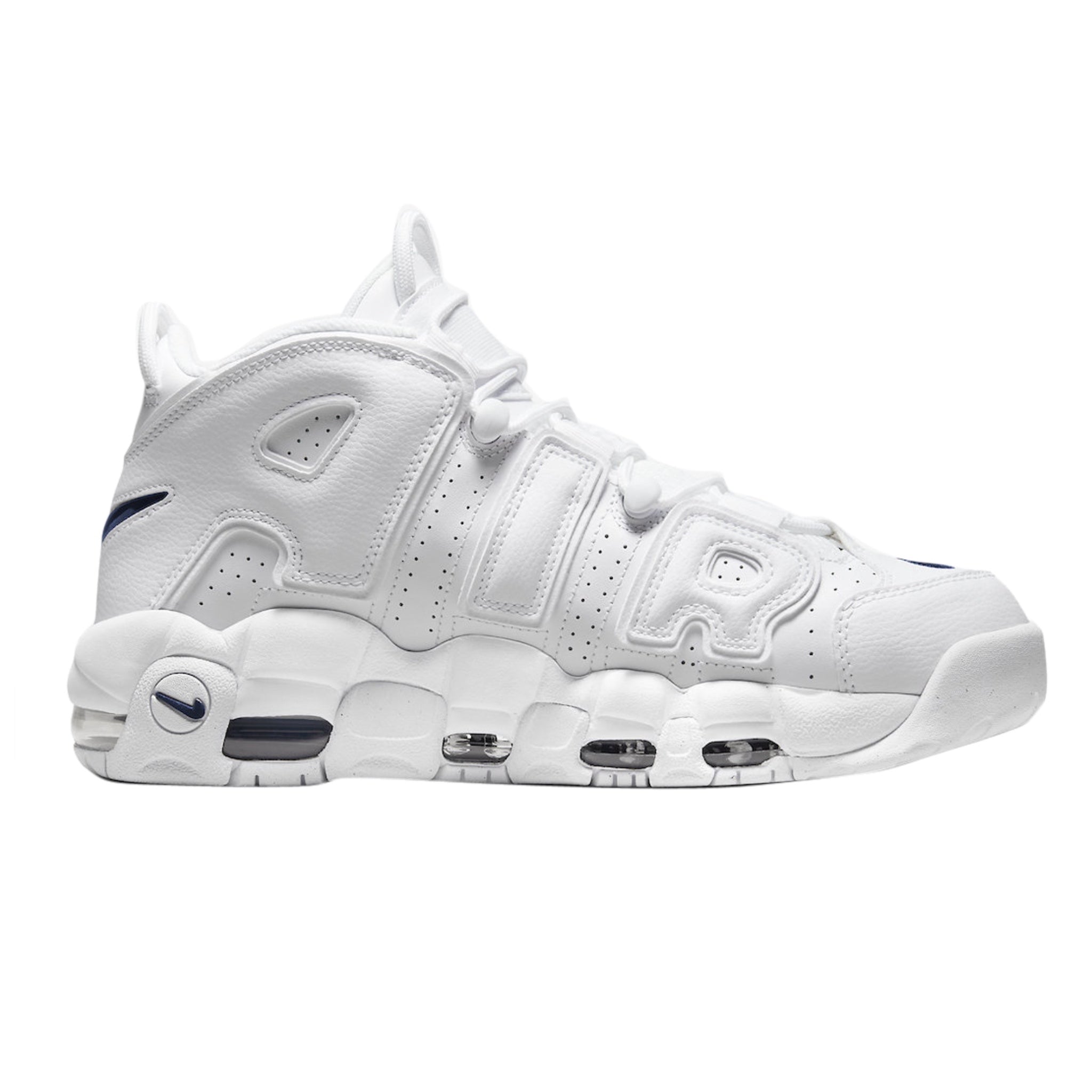 Nike Air More Uptempo White Midnight Navy GS Basketball Shoes for Kids - Perfect for School, Sports & Streetwear Fashion