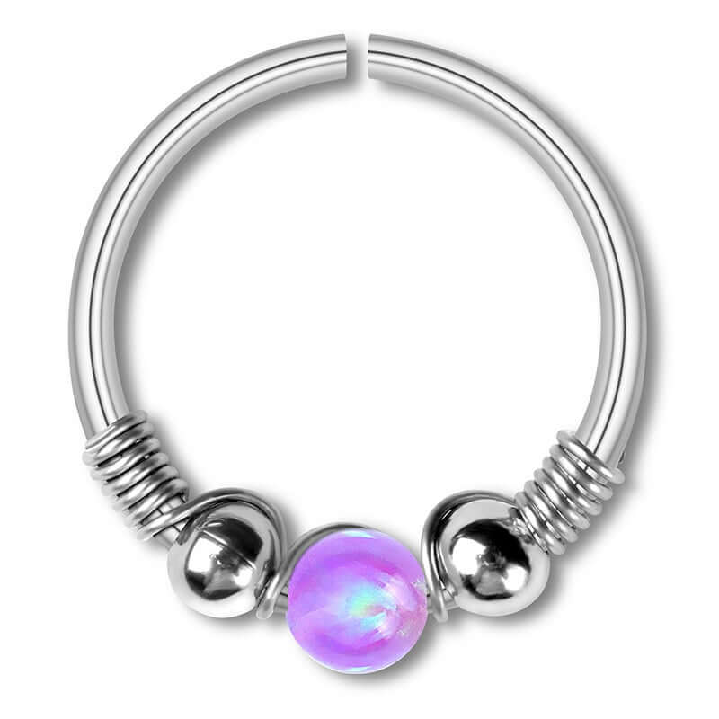 Opal Seamless Fixed Captive Ring - Elegant Body Jewelry for Belly Button, Nose & Ear Piercing | Hypoallergenic Stainless Steel | Perfect for Everyday Wear & Special Occasions