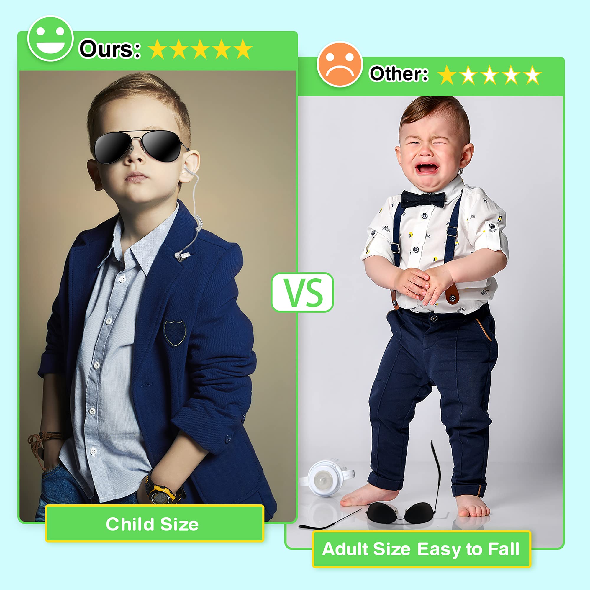 Kids Spy Police FBI Costume Set - Wedding Ring Bearer Outfit with Sunglasses, Earpiece & Ring Box | Fun Role Play, Cosplay & Pretend Play for Parties & Dress Up