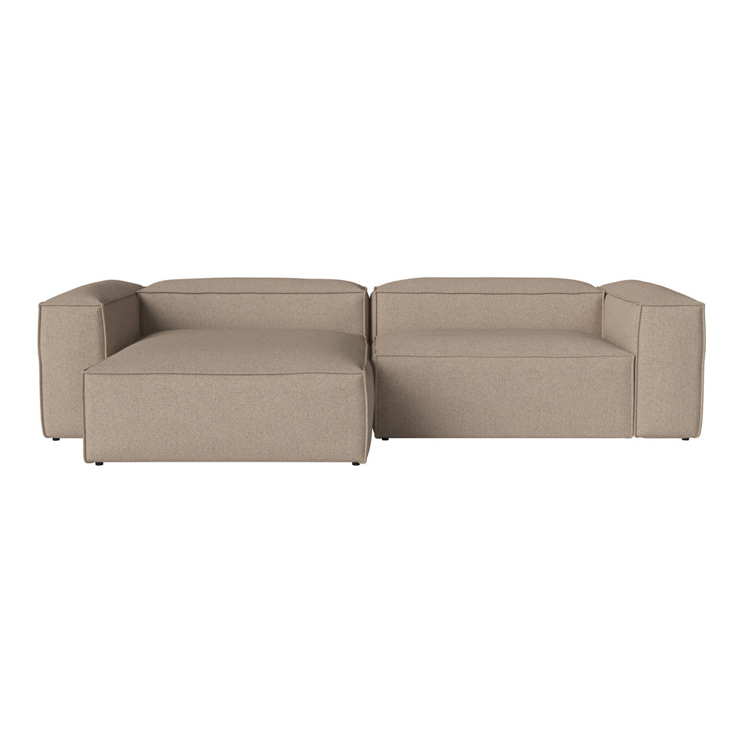 Cosima 2-Seater Sofa with Chaise Lounge - Modern Fabric Sectional Couch for Small Spaces, Living Room & Apartment Furniture (Gray) - Perfect for Relaxing, Entertaining & Small Space Living