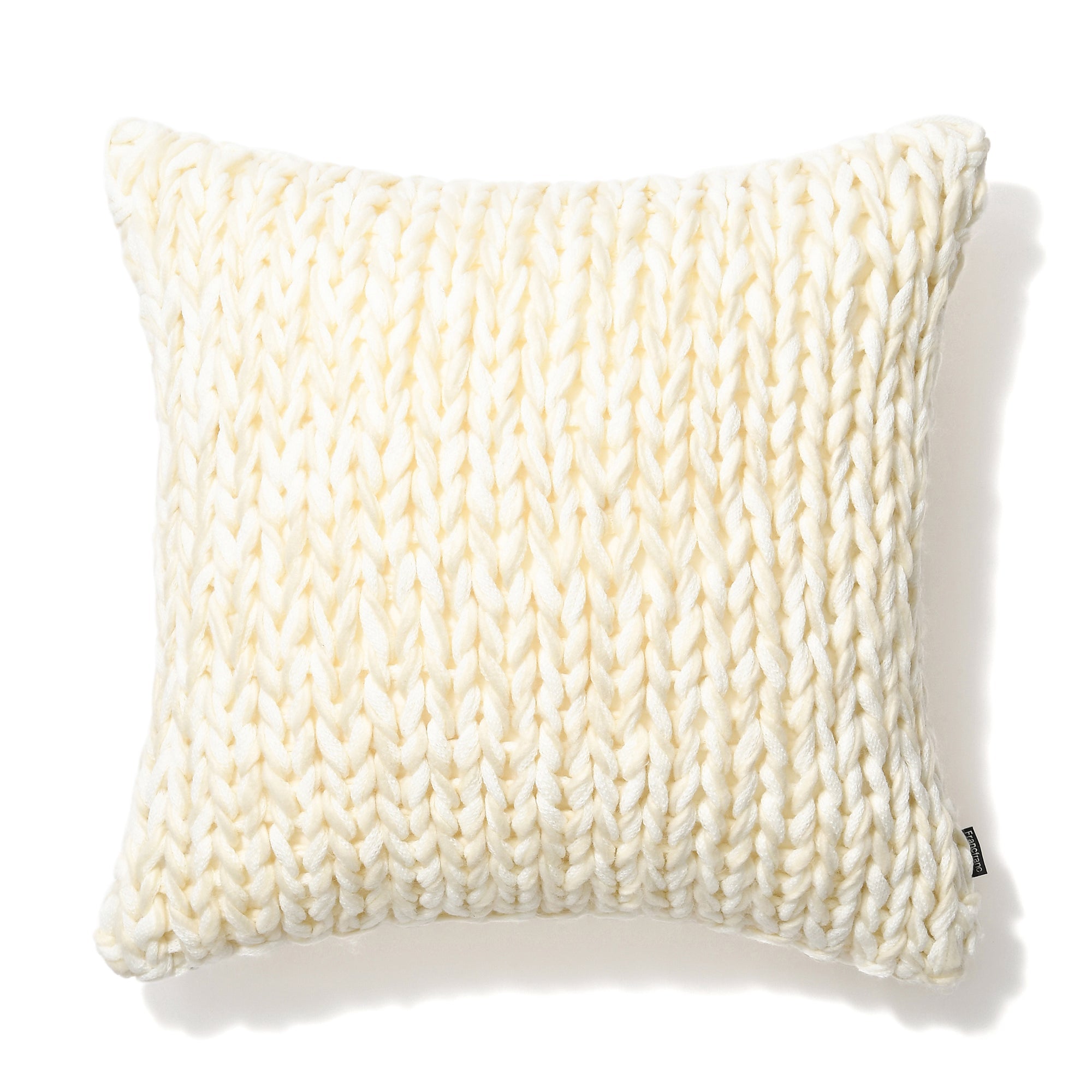 Soft Knit Mohair-Like Cushion Cover 45x45cm - White & Ivory - Cozy Home Decor for Living Room, Bedroom, or Nursery