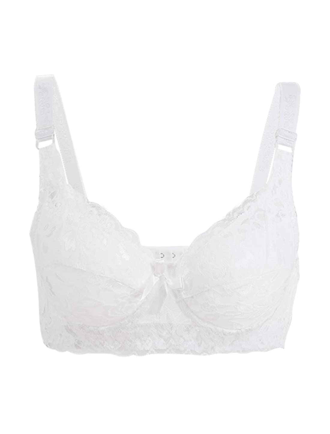 uxcell Women's Full Cup Bra - Breathable Comfort Floral Lace Full Coverage Non-Padded Underwire Bra for Everyday Wear & Special Occasions