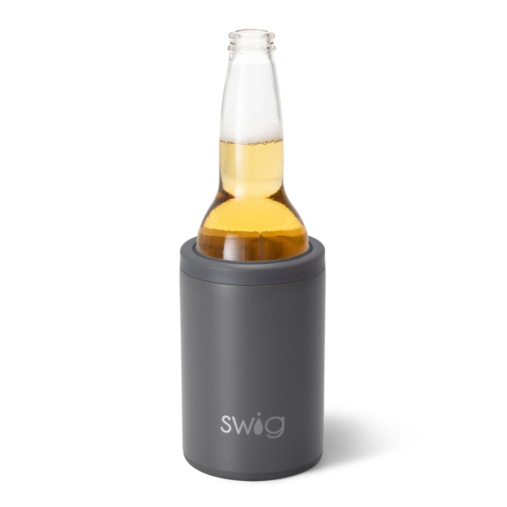 12oz Insulated Grey Can & Bottle Cooler - Keep Drinks Cold for Picnics, Camping & Outdoor Adventures