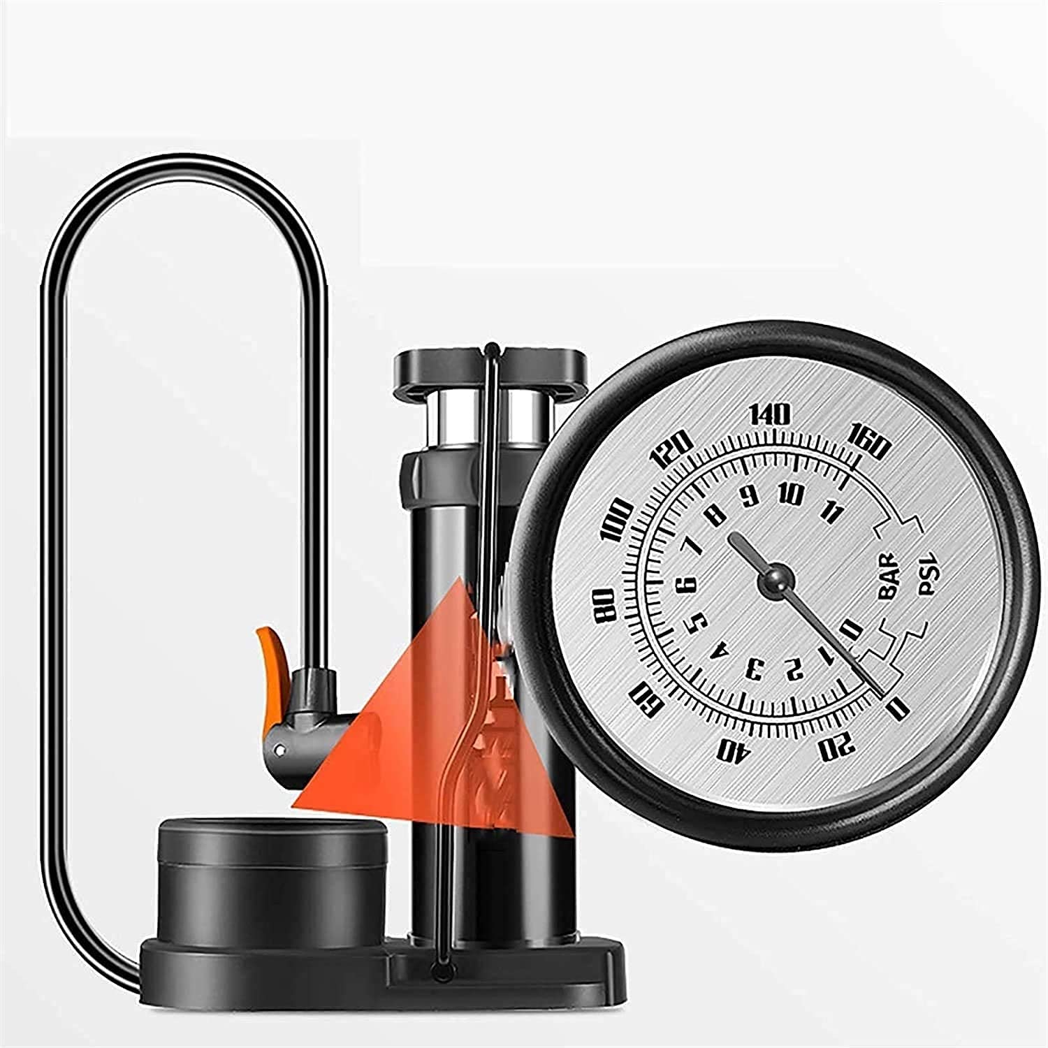 Portable Bike Pump with Pressure Gauge - 120 PSI Mini Foot Air Pump for Road & Mountain Bikes - Perfect for On-the-Go Cycling, Commuting, and Emergency Tire Inflation