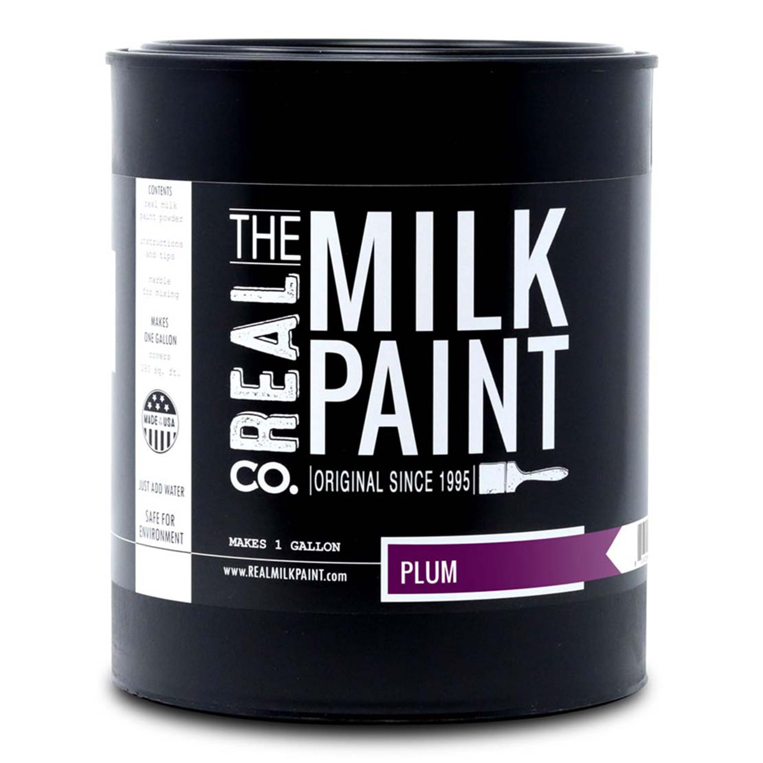 Real Milk Paint - Non-Toxic Water-Based Matte Wood Paint for Furniture, Cabinets, Walls, Brick & Stone | VOC-Free Organic Plum Color (1 Gallon) | Perfect for DIY Home Renovation, Vintage Furniture Restoration & Eco-Friendly Painting Projects