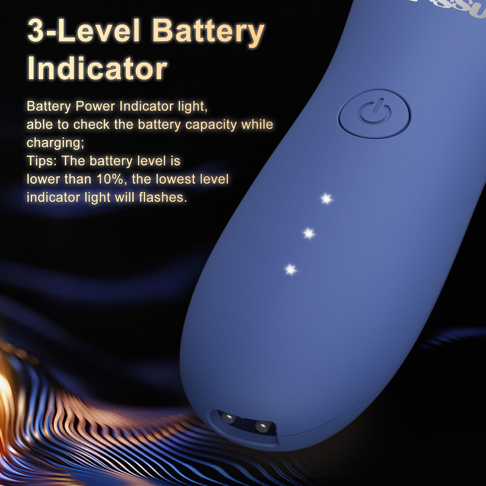 ENSSU Rechargeable Men's Body Hair Trimmer with LED Light & Waterproof Design - Pubic, Chest & Ball Trimmer with Charging Dock & Indicator (Blue) - Perfect for Travel, Gym & Home Grooming