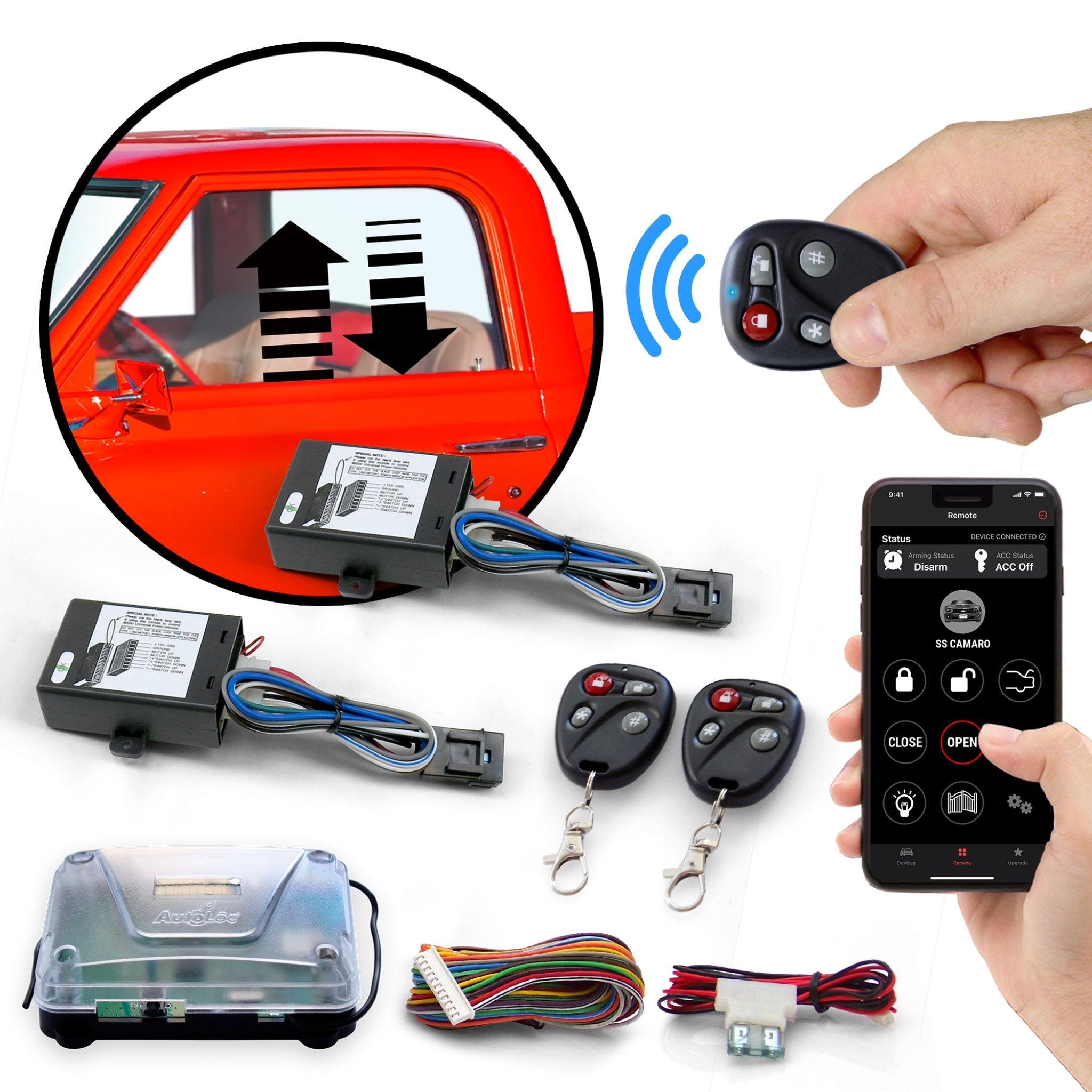 1903 Rambler Model F One-Touch Power Window Conversion Kit with Keyless Entry System - Easy Car Window Control Upgrade for Classic Cars