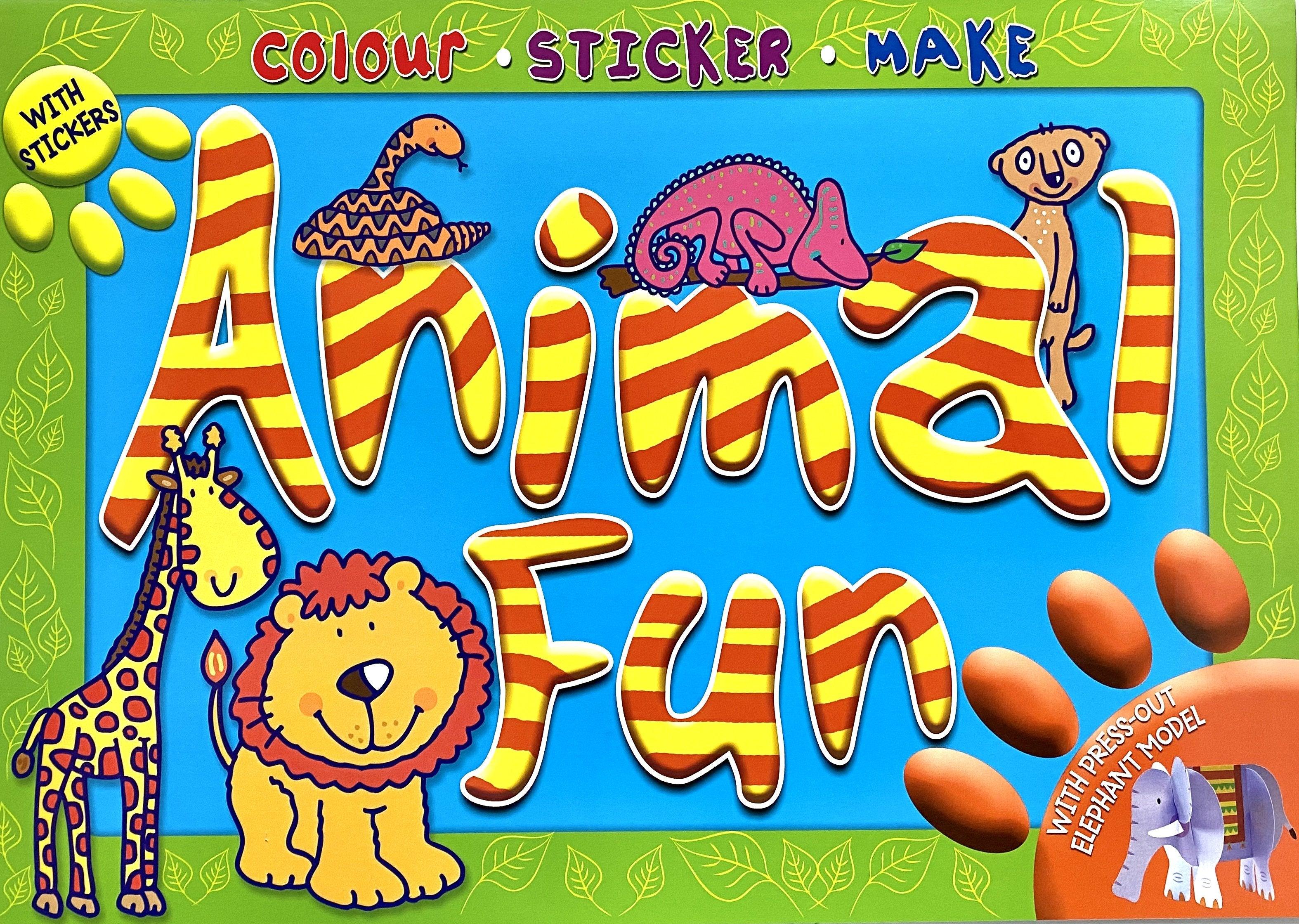 Animal Fun Color Stickers with Press-Out Elephant Model - Creative DIY Art & Craft for Kids Birthday Parties, Classroom Activities & Scrapbooking