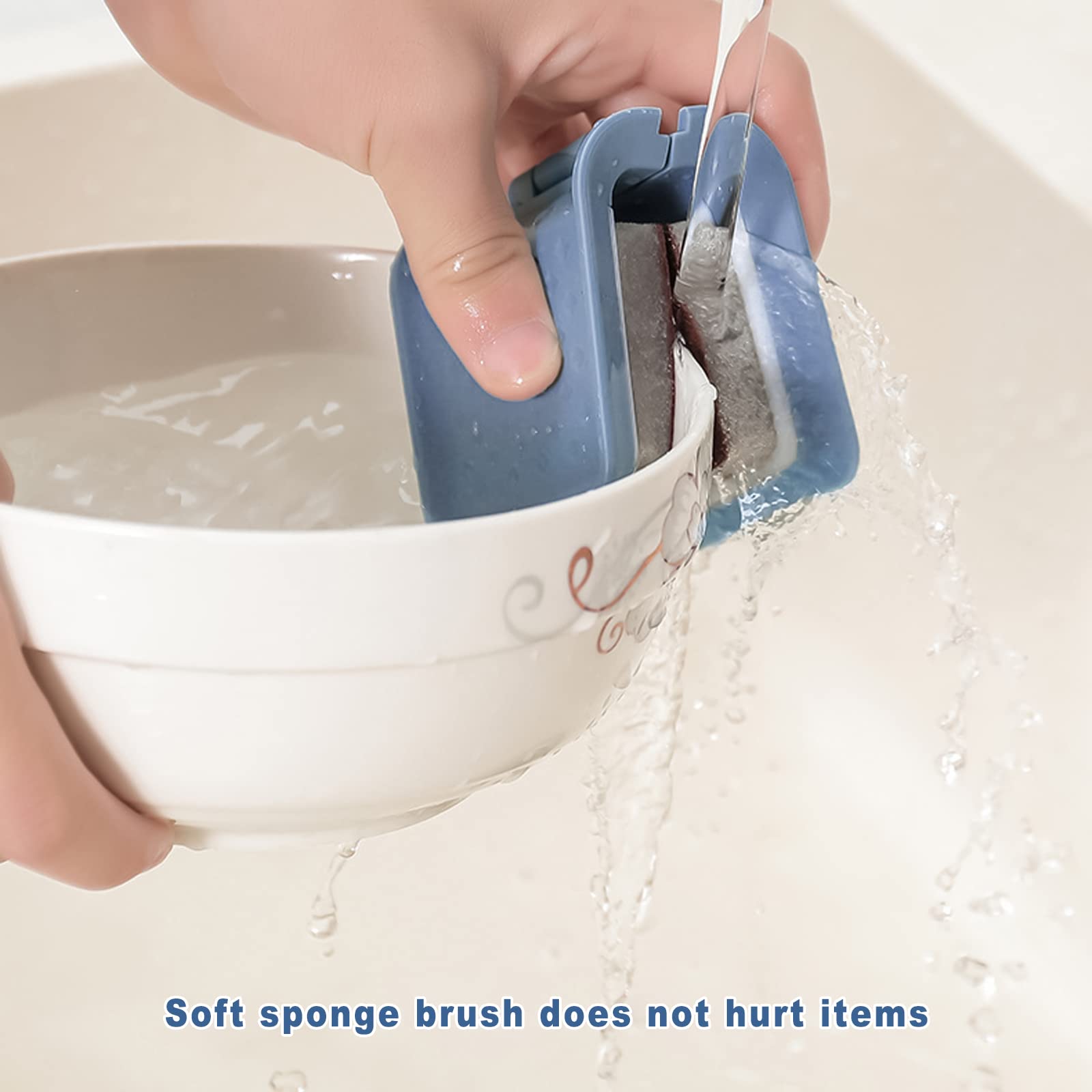 2-Pack Knife Cleaner with Sponge Brush & Cloth - for Kitchen Cutlery & Chopsticks