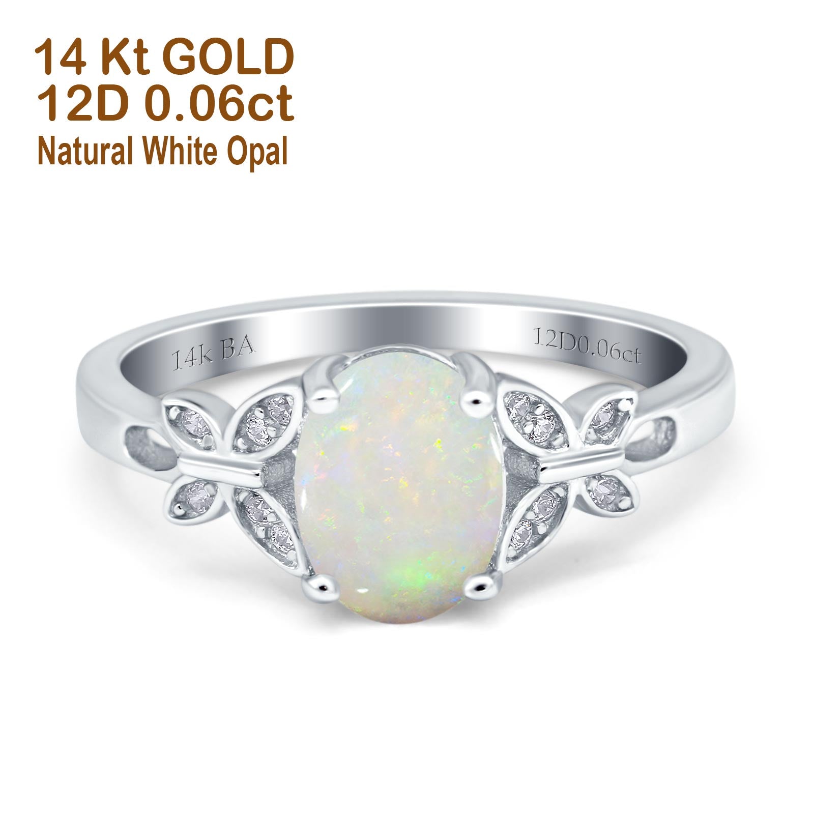 White Gold Natural White Opal