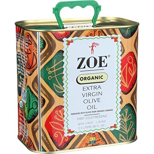 Zoe Organic Extra Virgin Olive Oil - Cold Pressed, Unrefined, 4 Bottles (88 Fl Oz Total) - Perfect for Cooking, Salad Dressing & Healthy Recipes
