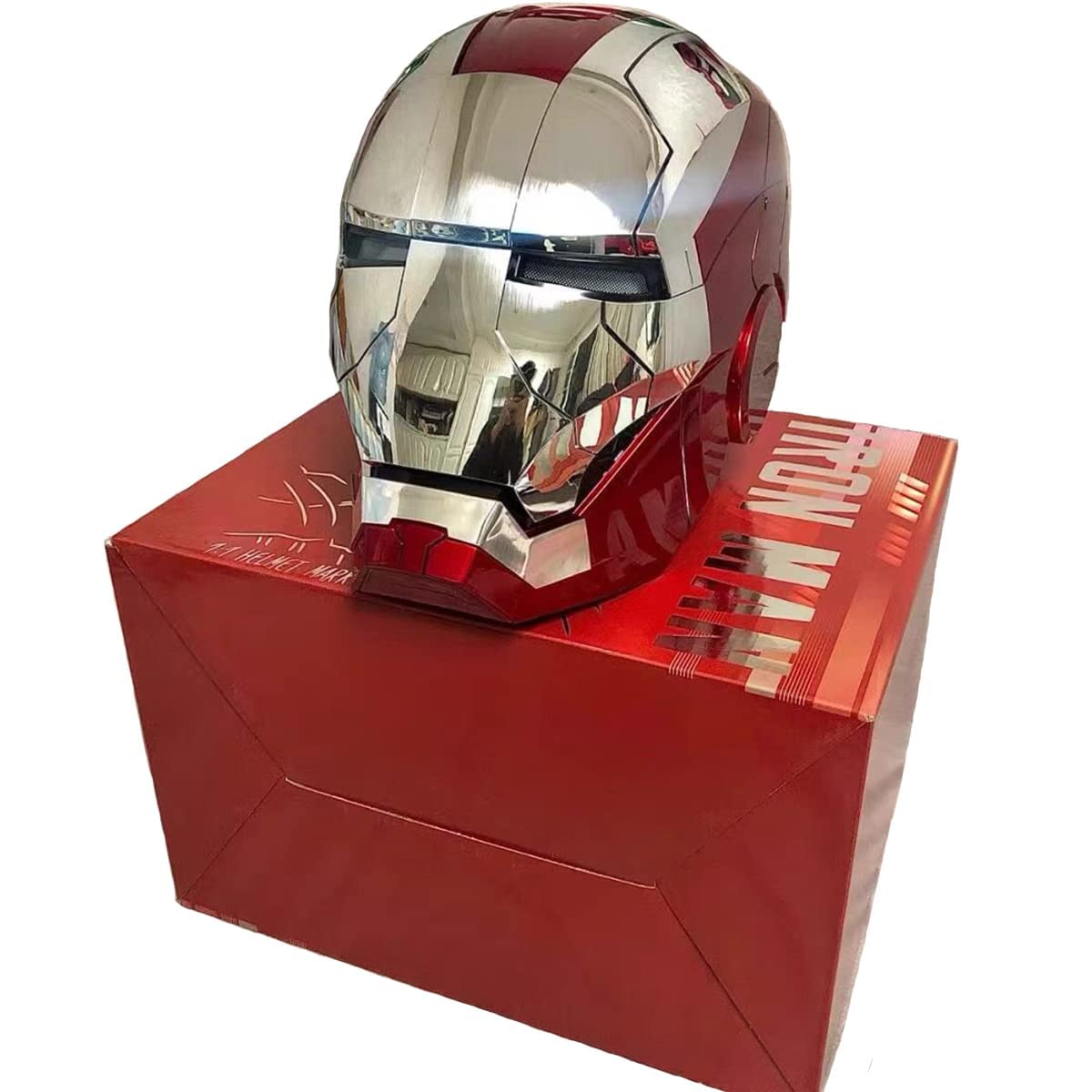 Iron Man MK 5 Helmet - Wearable Electronic Opening/Closing Mask with LED Lights - Perfect for Kids Cosplay, Halloween Costume & Marvel Collectibles - Great Birthday & Christmas Gift for Boys & Girls